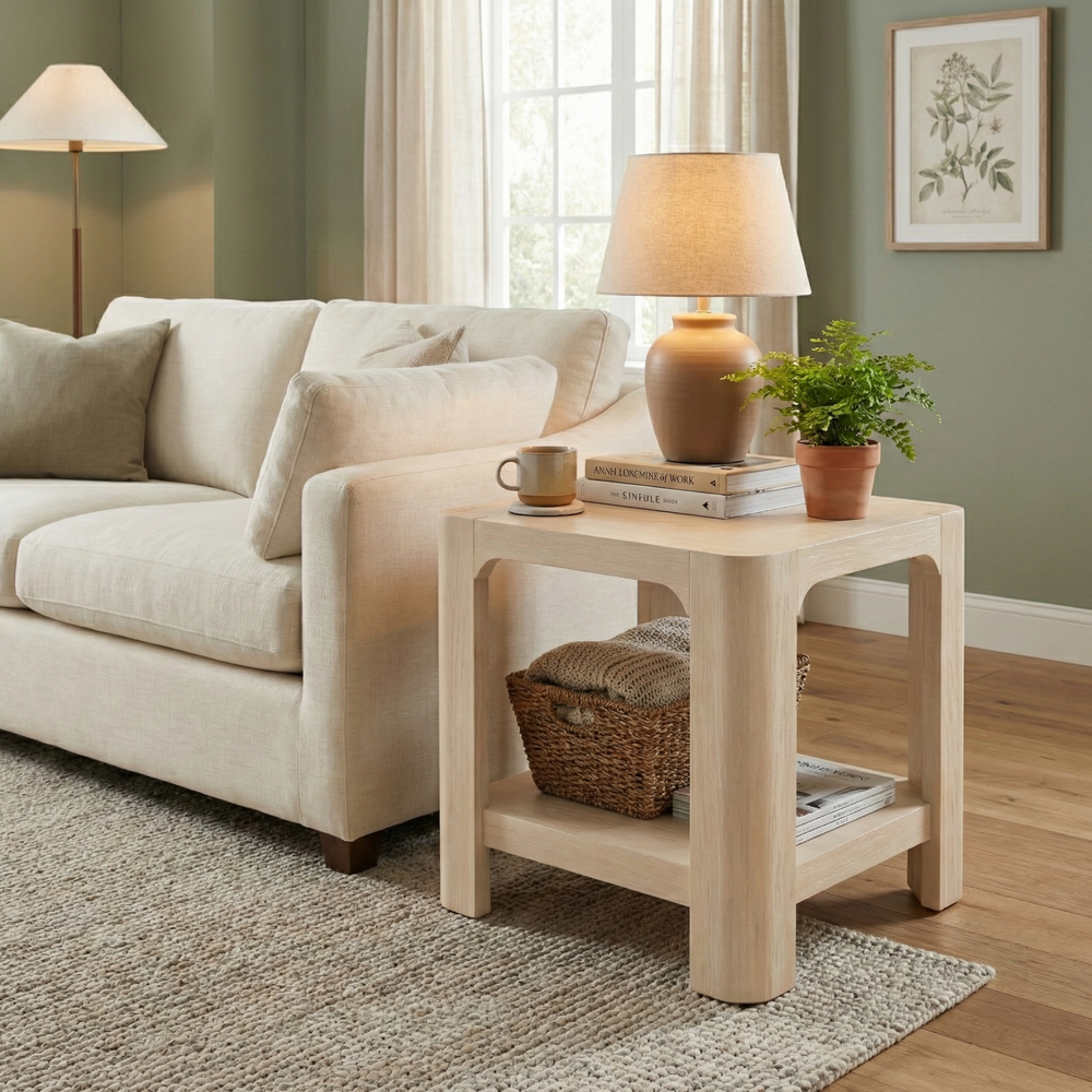 Trevin Side/End Table - Weathered Sand - view 3
