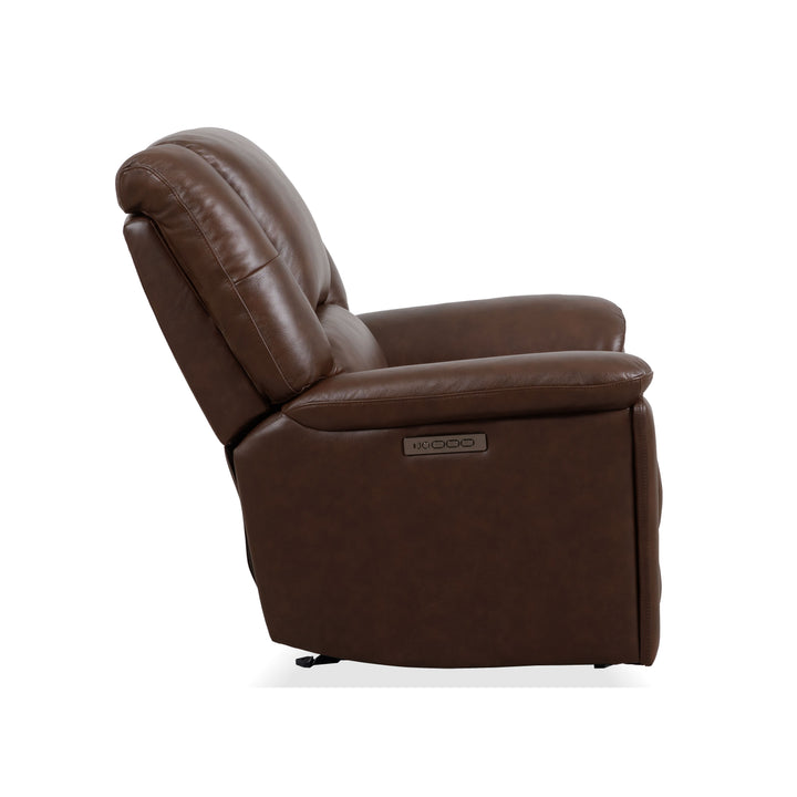 Plush Power Gliding Recliner With Power Headrest &amp; Lumbar Tavern Brown