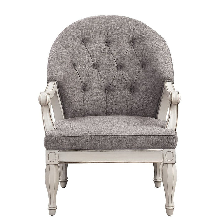 Florian - Chair - Gray Fabric & Antique White