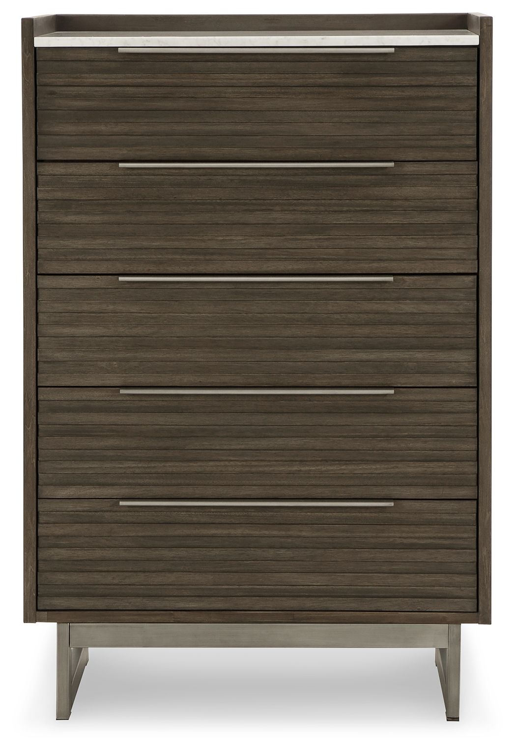Arkenton - Five Drawer Chest - Grayish Brown / White