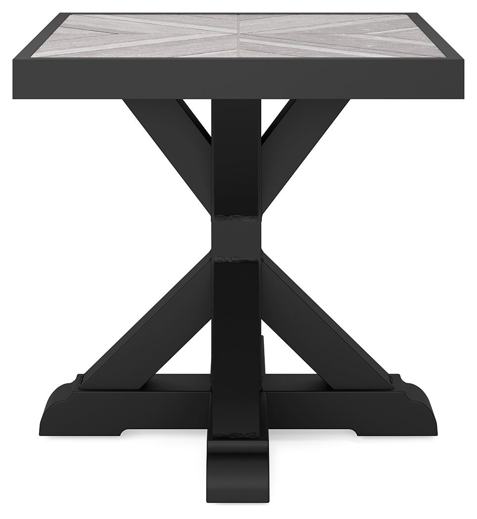 Beachcroft - Square End Table - Black / Light Gray