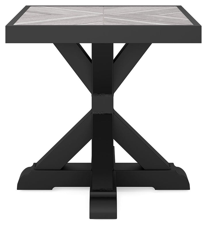 Beachcroft - Square End Table - Black / Light Gray