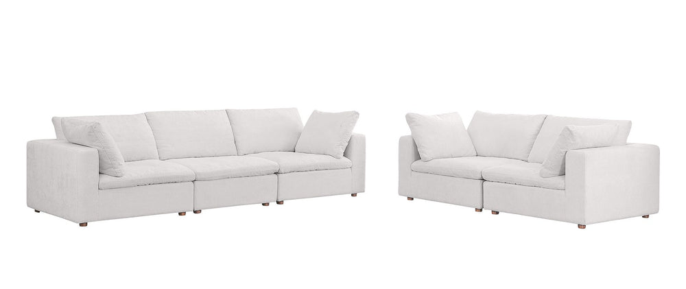 DivanItalia 1100 2-Piece Sofa Set – Top-Grain Italian Leather - Pearl