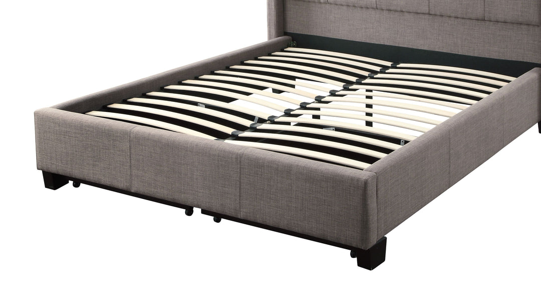 Modus Furniture 3Zh3D411 Royal Tufted Footboard Storage Bed In Dolphin Linen