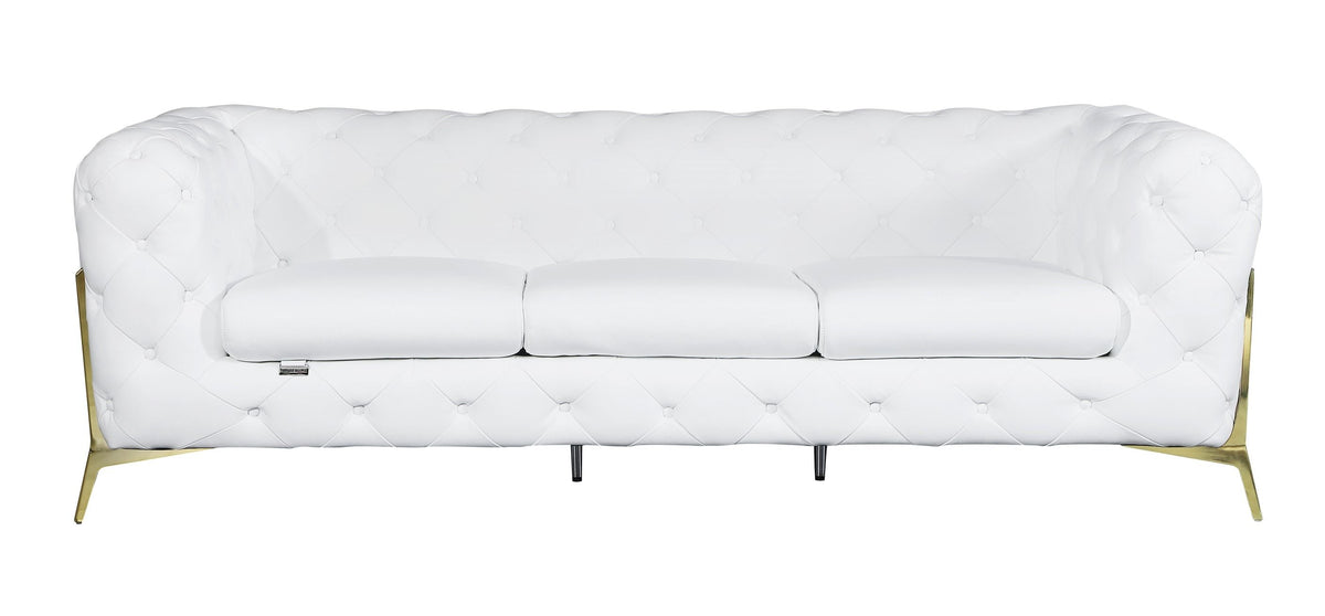 DivanItalia 970 Italian Leather White Sofa and Loveseat - alternate view 2
