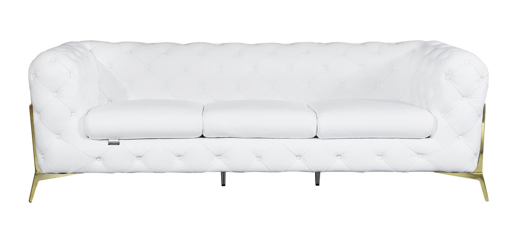 DivanItalia 970 Italian Leather White Sofa and Loveseat - alternate view 2