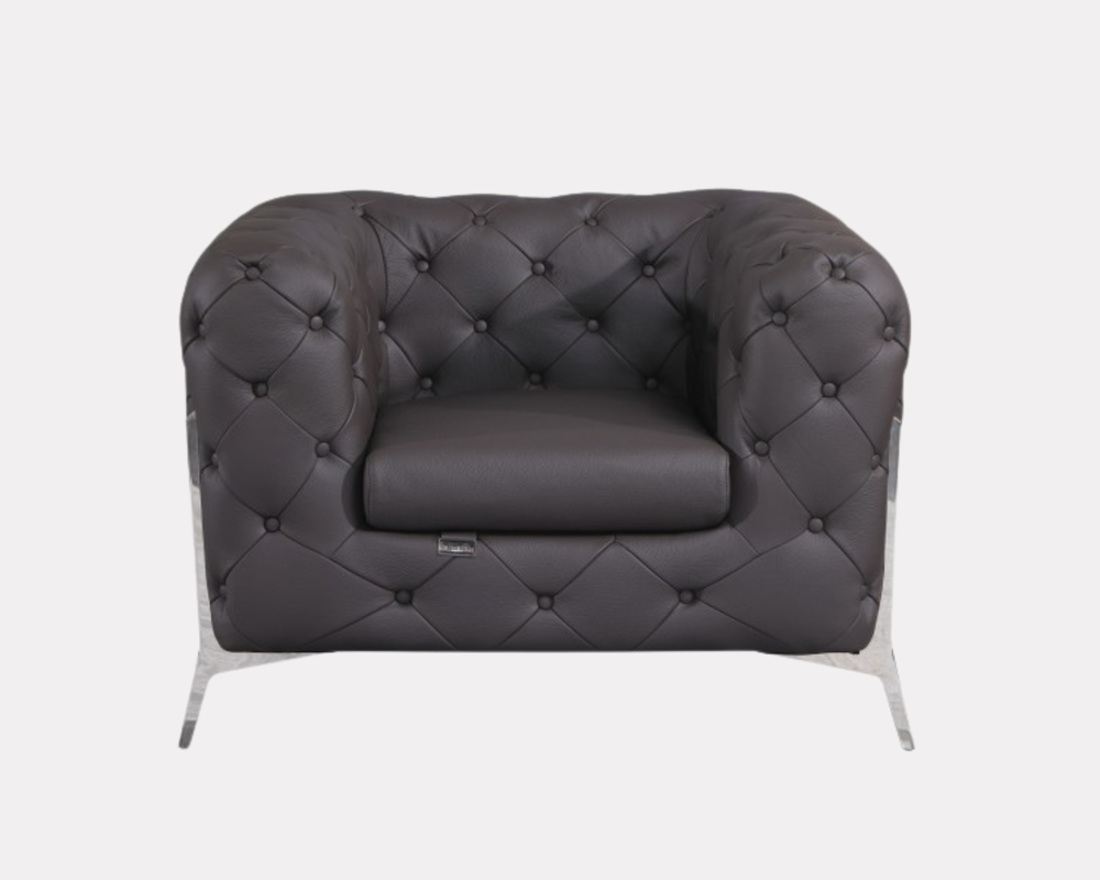 DivanItalia 970 Italian Leather Brown Chair