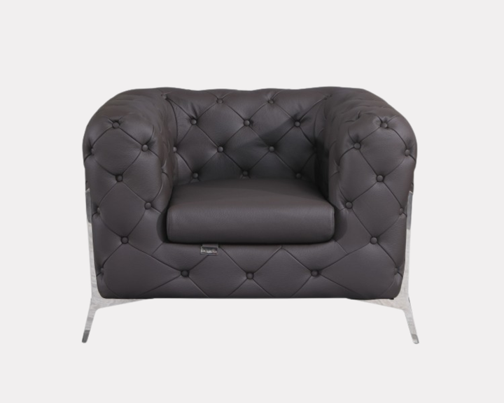 DivanItalia 970 Italian Leather Brown Chair