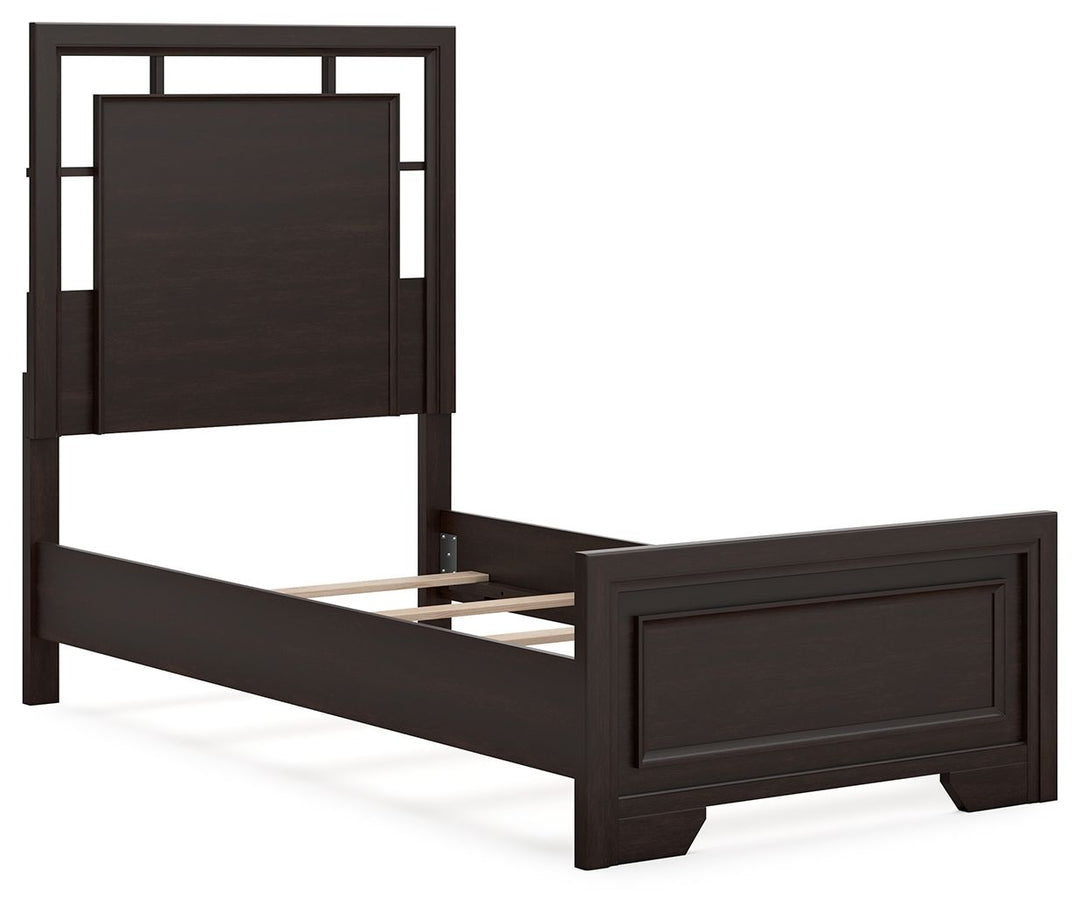 Covetown - Twin Panel Bed - Dark Brown by Ashley Furniture product image