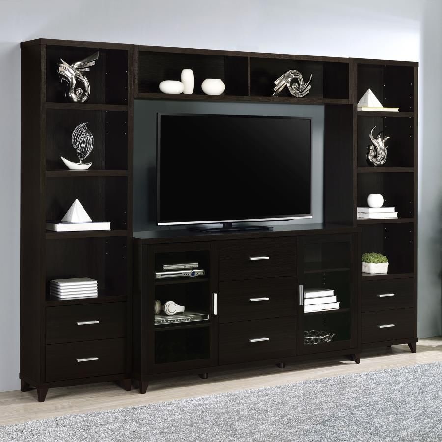 Coaster Furniture Lewes - 4 Piece TV Entertainment Center - Cappuccino