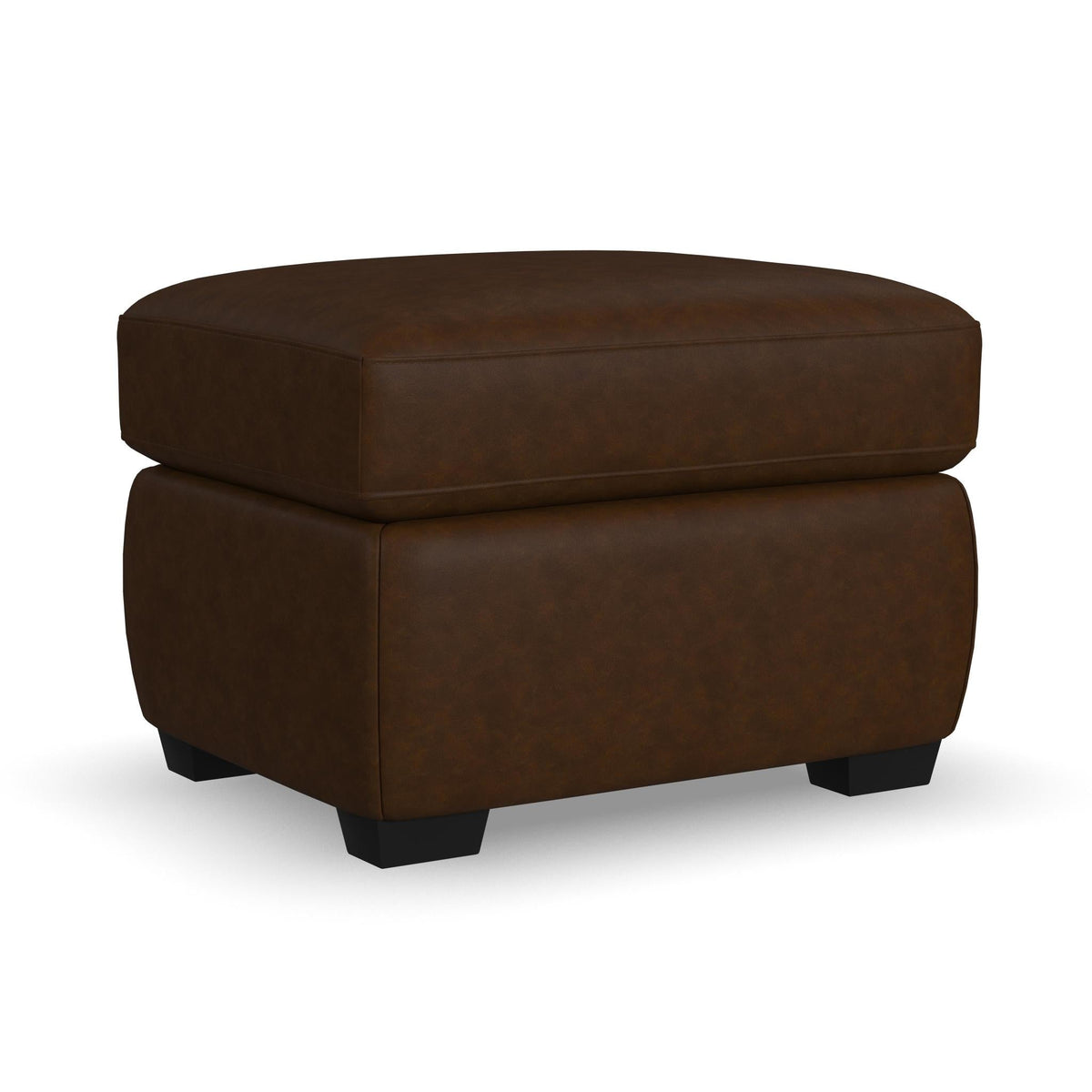 Hudson Leather Ottoman in Woodland