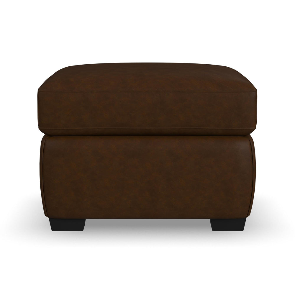 Hudson Leather Ottoman in Woodland