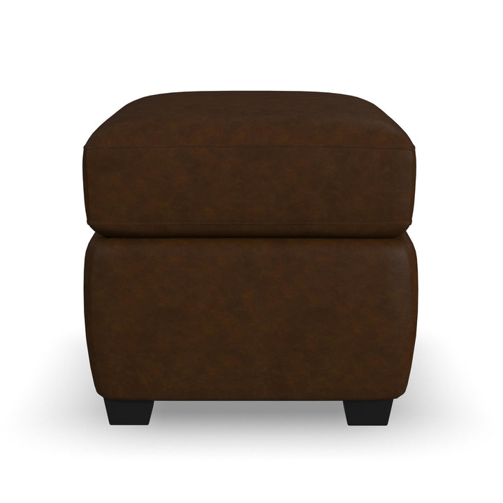 Hudson Leather Ottoman in Woodland