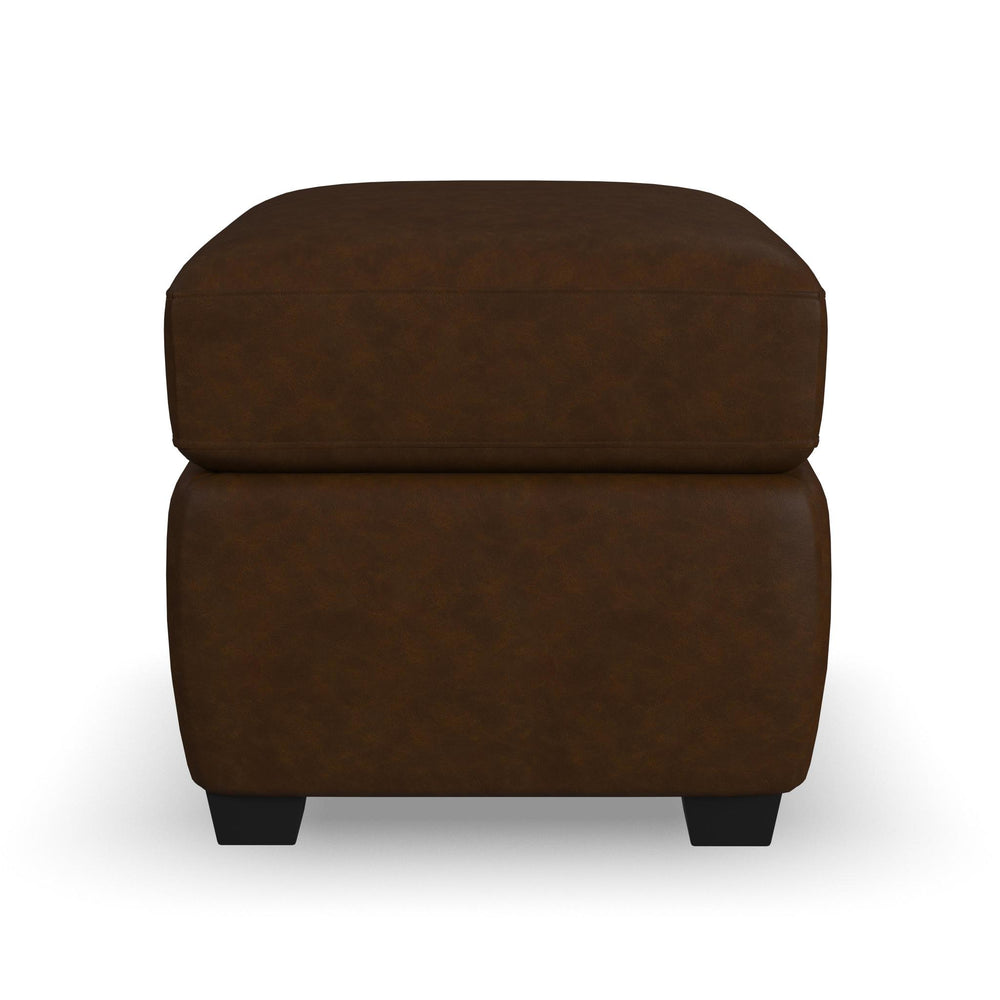 Hudson Leather Ottoman in Woodland