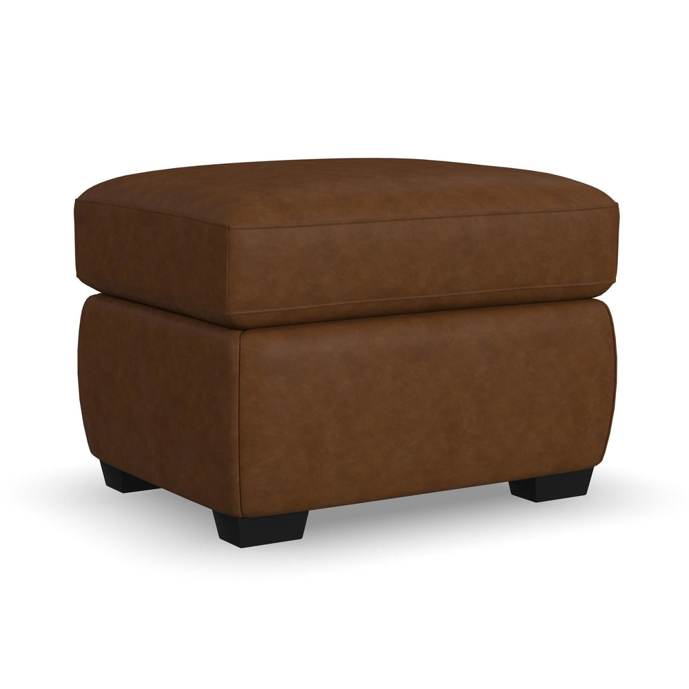 Hudson Leather Ottoman in Autumn