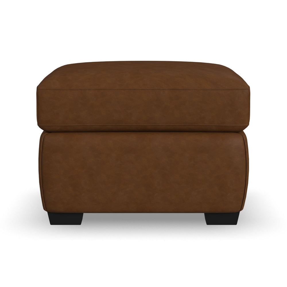 Hudson Leather Ottoman in Autumn