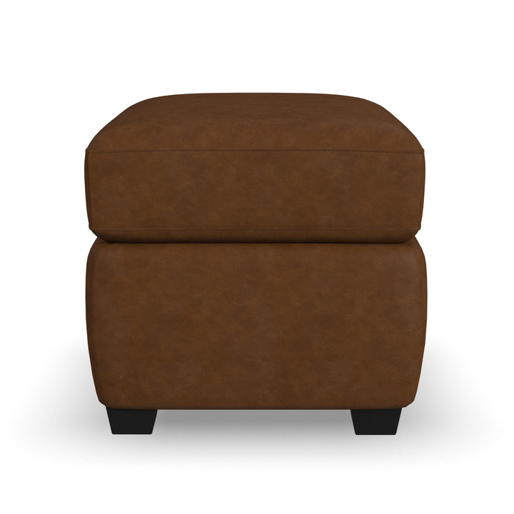 Hudson Leather Ottoman in Autumn