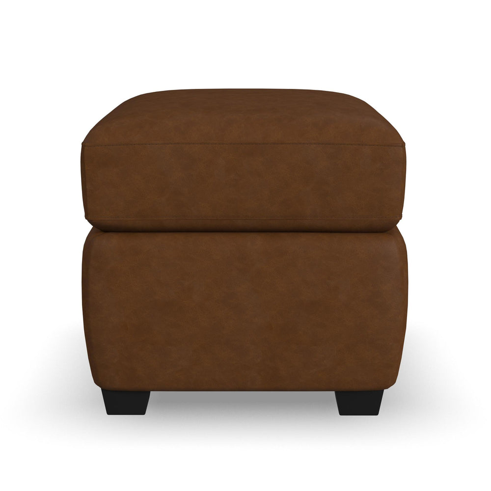 Hudson Leather Ottoman in Autumn
