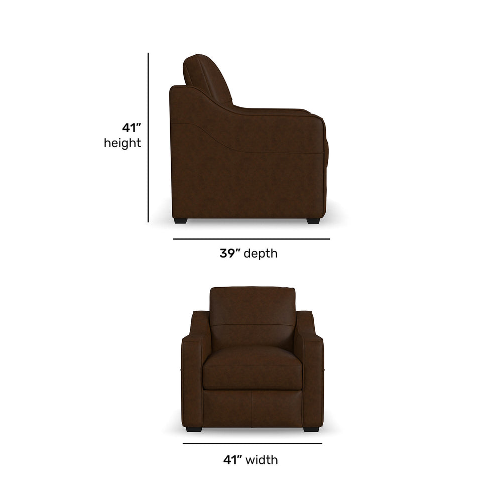 Hudson Leather Chair in Woodland