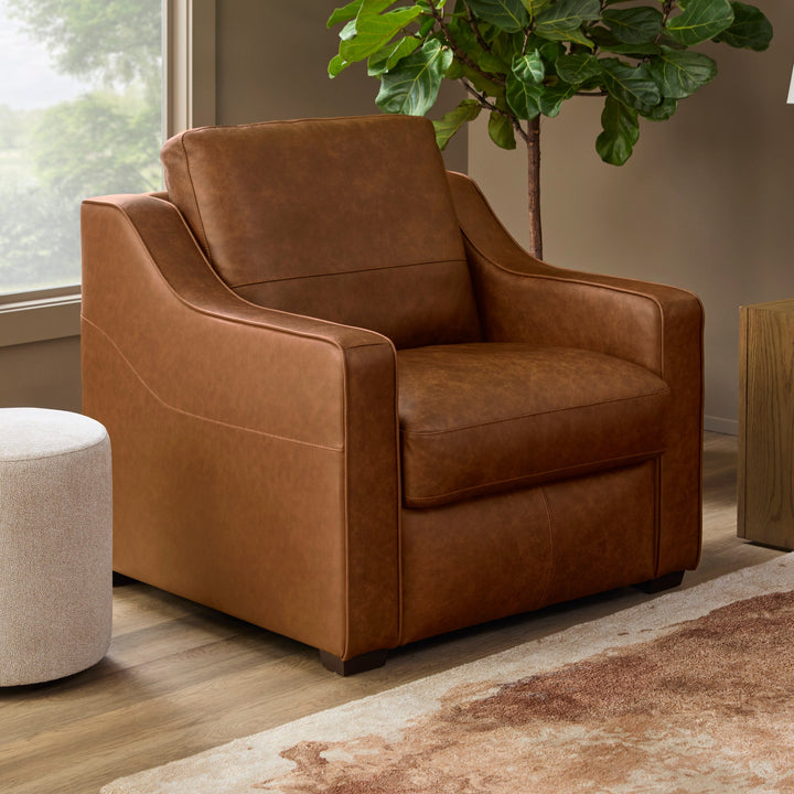 Hudson Leather Chair in Autumn