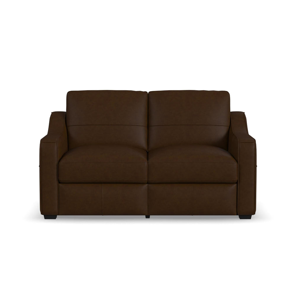 Hudson Leather Loveseat in Woodland