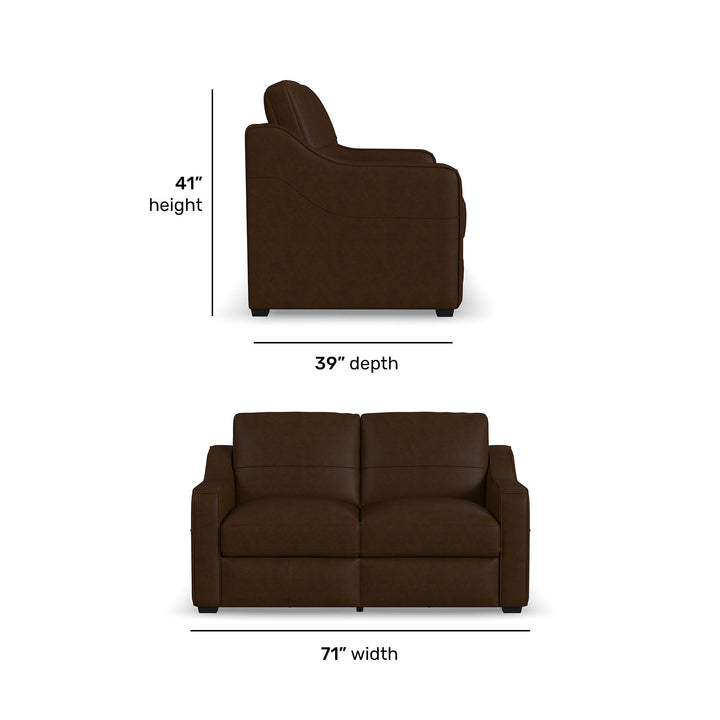 Hudson Leather Loveseat in Woodland