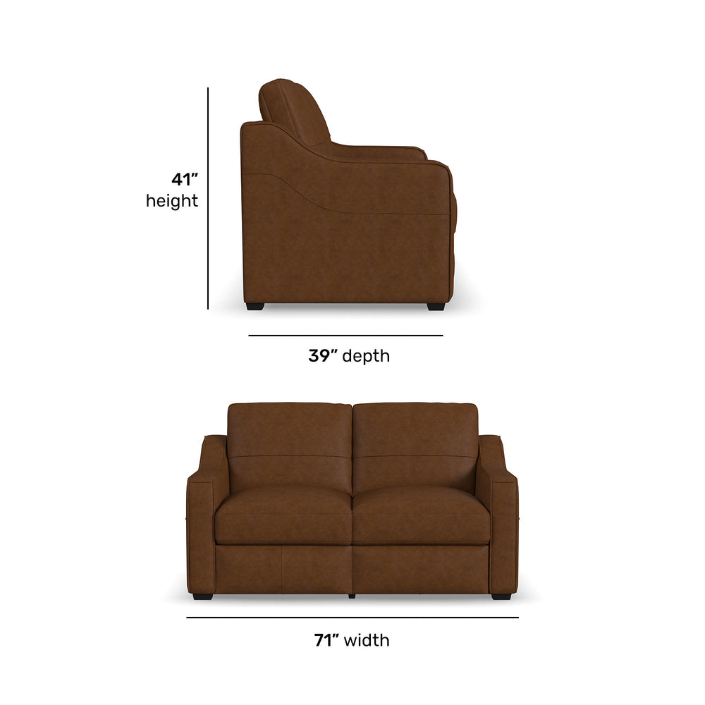 Hudson Leather Loveseat in Autumn