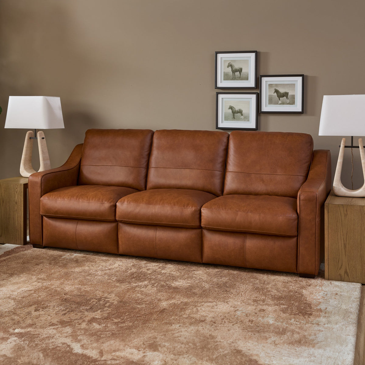 Hudson Leather Sofa in Autumn