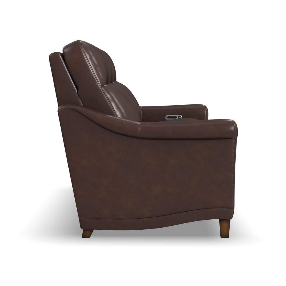 Elizabeth Leather Power Recliner with Power Headrest in Brunette