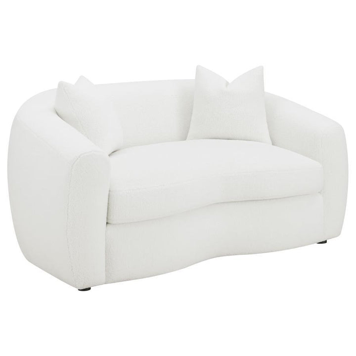 Isabella - 3 Piece Faux Sheepskin Upholstered Sofa Set - Natural