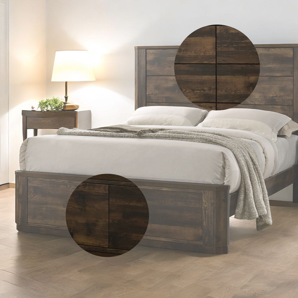 Elettra - Queen Bed - Rustic Walnut