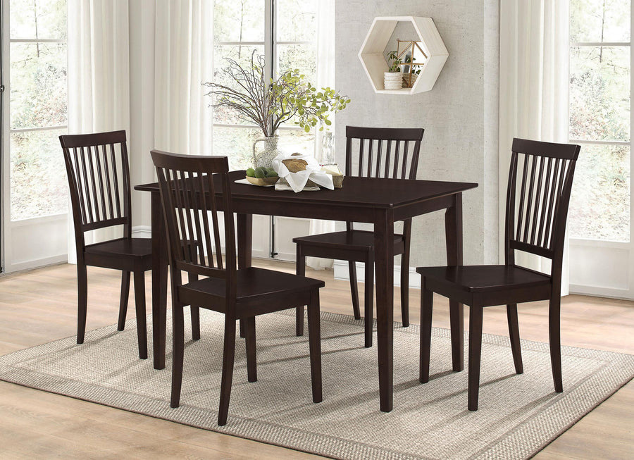 coaster-furniture-150152-gomez-5-piece-rectangular-dining-table-set-cappuccino
