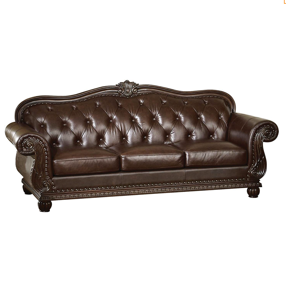 Anondale Sofa in Espresso Top Grain Leather Match & Cherry