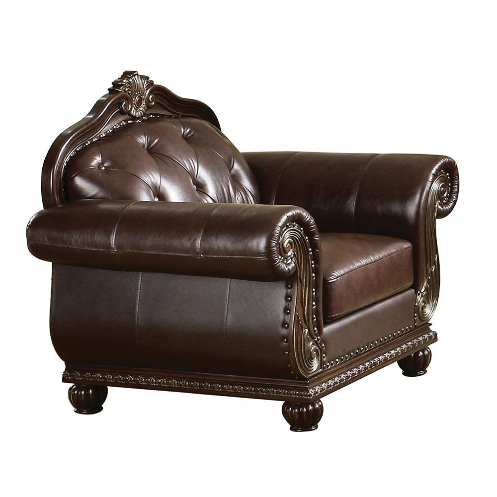Anondale Chair in Espresso Top Grain Leather Match & Cherry