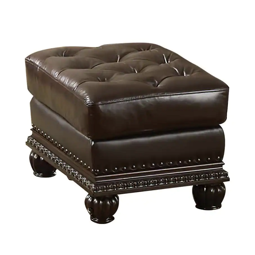 Anondale Ottoman in Espresso Top Grain Leather Match & Cherry Finish