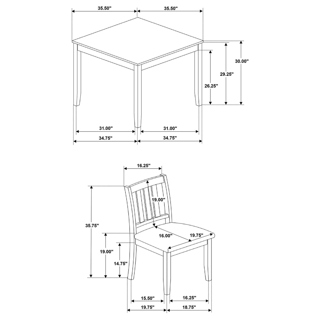 coaster-furniture-150400-parkwood-5-piece-square-dining-table-set-honey-brown