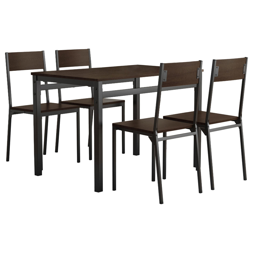 coaster-furniture-150505-lana-5-piece-rectangular-dining-set-dark-brown-and-black