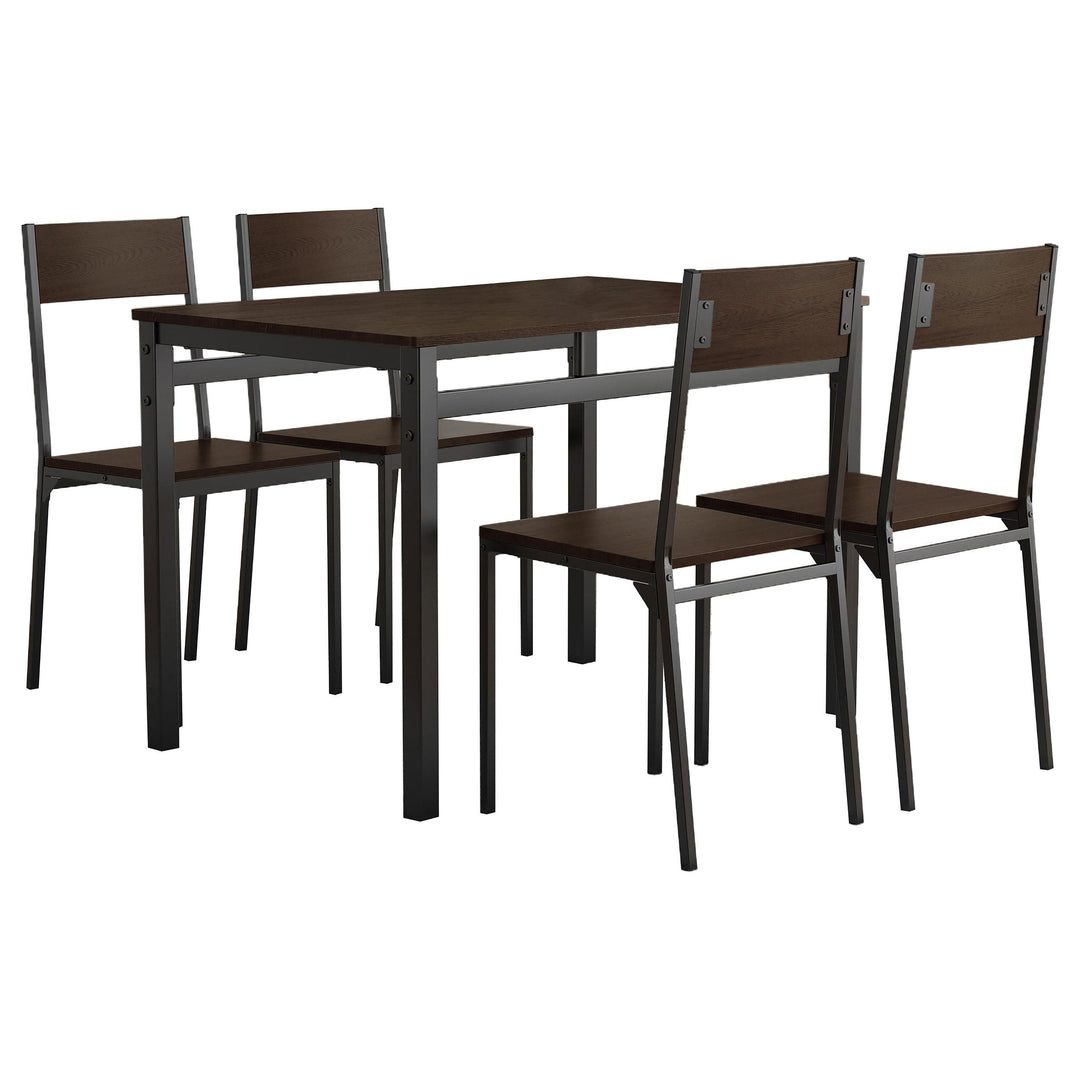 coaster-furniture-150505-lana-5-piece-rectangular-dining-set-dark-brown-and-black