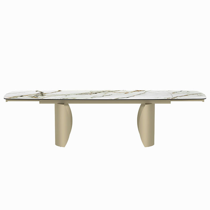 Cora - Dining Table - Ceramic Top & Golden Champange