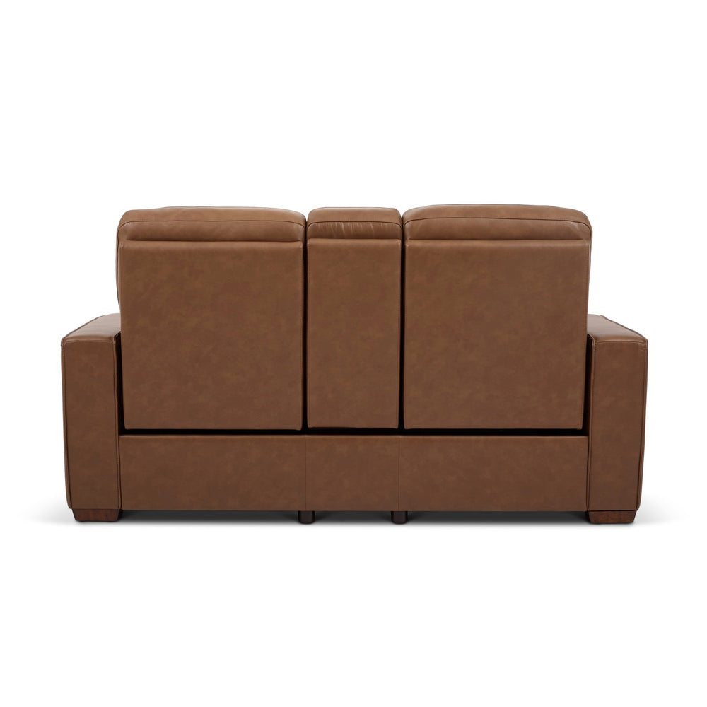 Dutch Leather Power Reclining Loveseat with Console, Power Headrest & Lumbar in Cortado
