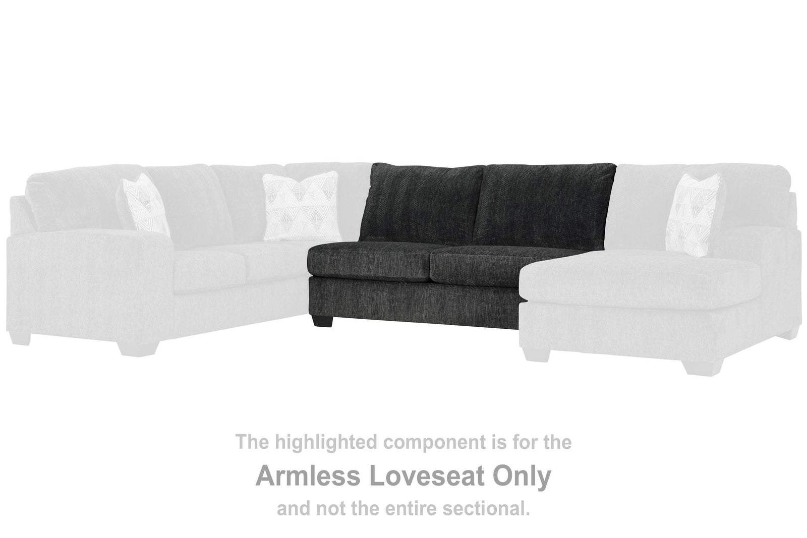 Hollyview Armless Loveseat - Black (2)