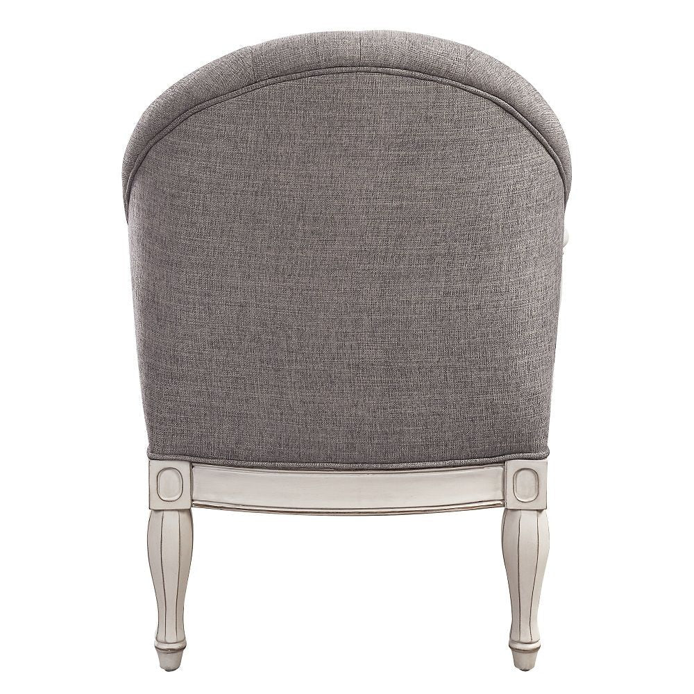 Florian - Chair - Gray Fabric & Antique White