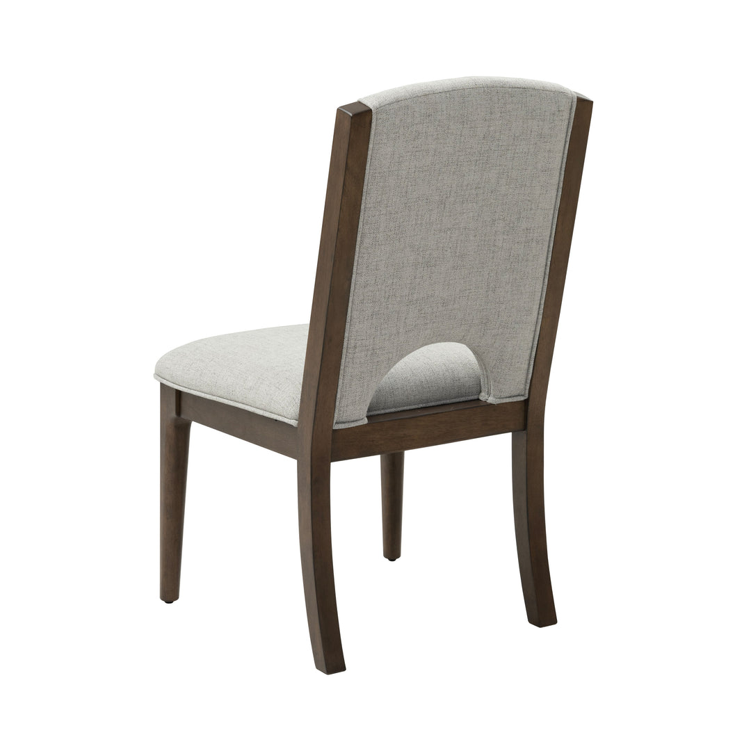 Flexsteel W1013-840 Athens  Upholstered Dining Chair (Set of 2)  Light Gray / Chocolate Brown