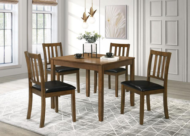 Coaster Furniture Parkwood - 5 Piece Square Dining Table Set - Honey Brown