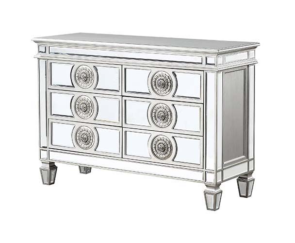ACME Furniture Varian 34" Server Mirrored & Antique Platinum