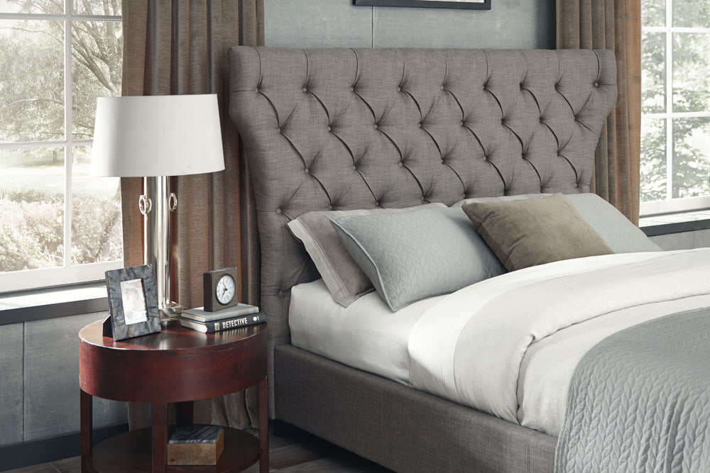 Modus Furniture 3Zh3L4Bh53 Melina Tufted Upholstered Headboard In Dolphin Linen