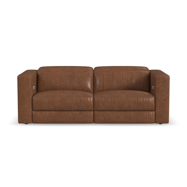 Austin Power Reclining Sofa With Power Headrests Chestnut
