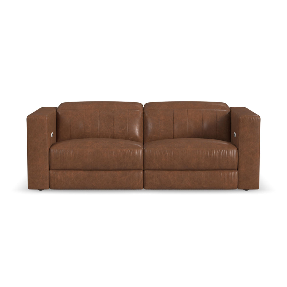 Austin Leather Power Reclining Sofa with Power Headrests in Chestnut