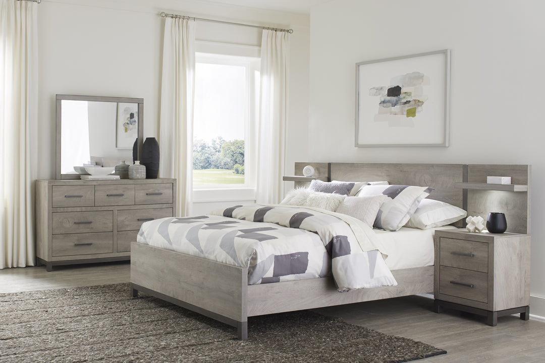Zephyr The Gray 5pc Set Eastern King Wall Bed (EKB+2NS+2NS-P)