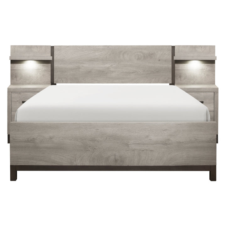 Zephyr The Gray 5pc Set Eastern King Wall Bed (EKB+2NS+2NS-P)
